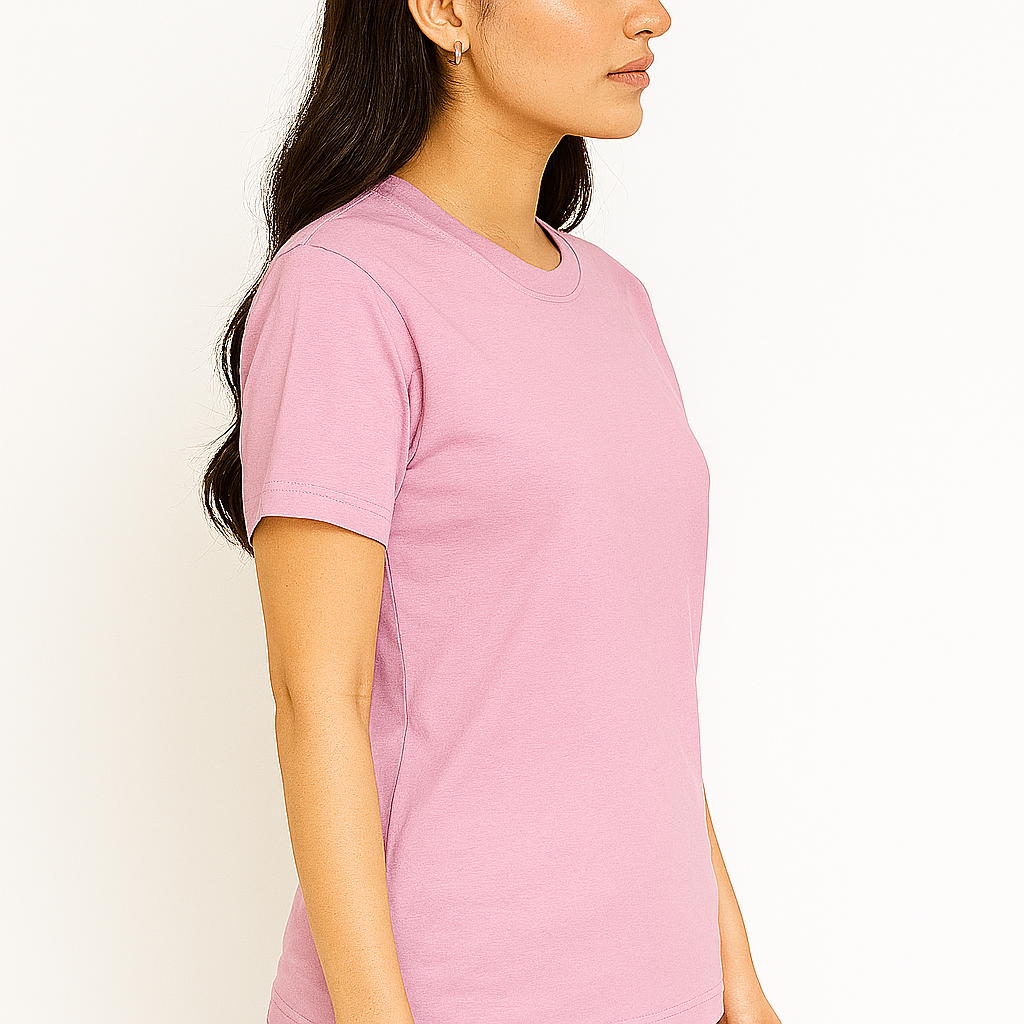 Everyday Comfort Jersey Tee – Soft & Breathable Jersey Fabric (Pink)