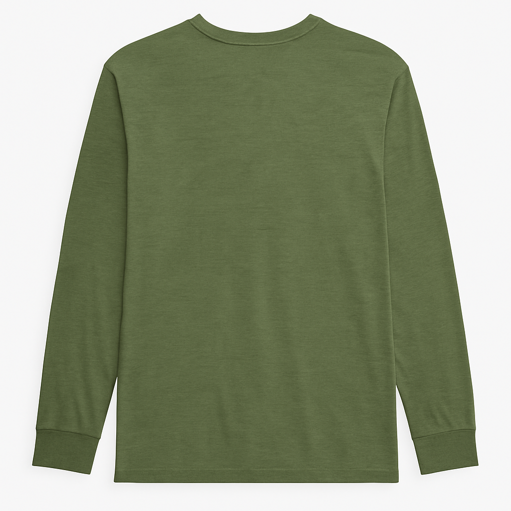 Classic Olive Green Long Sleeve Crewneck