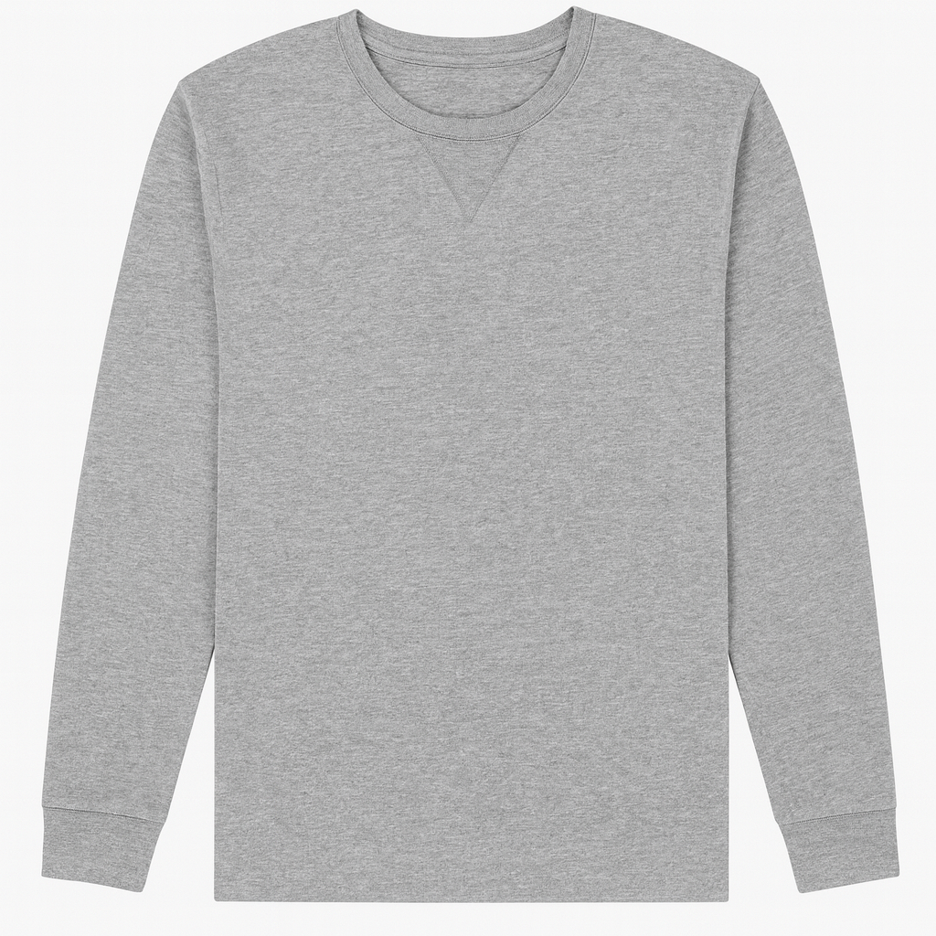 Classic Heather Grey Long Sleeve Crewneck
