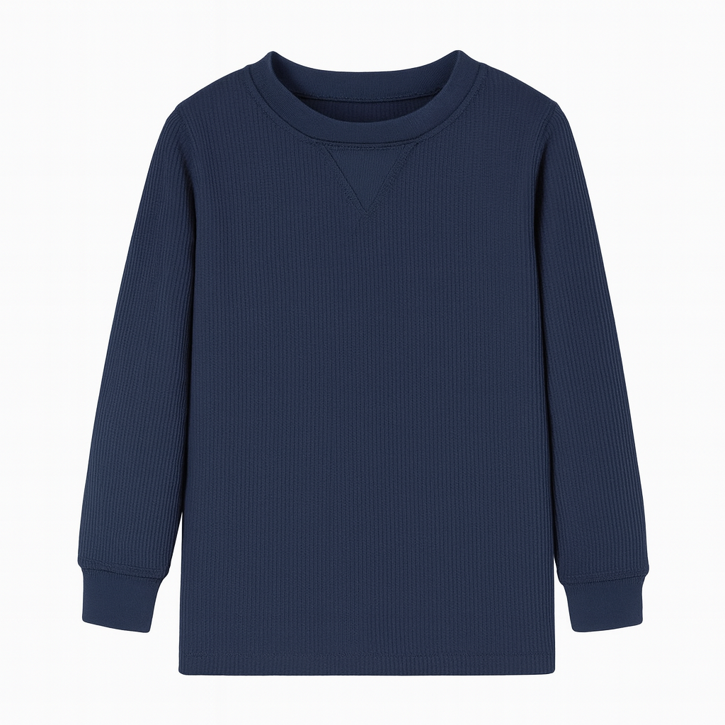 Big & Tall Men’s Navy Waffle Knit Thermal Long Sleeve Shirt