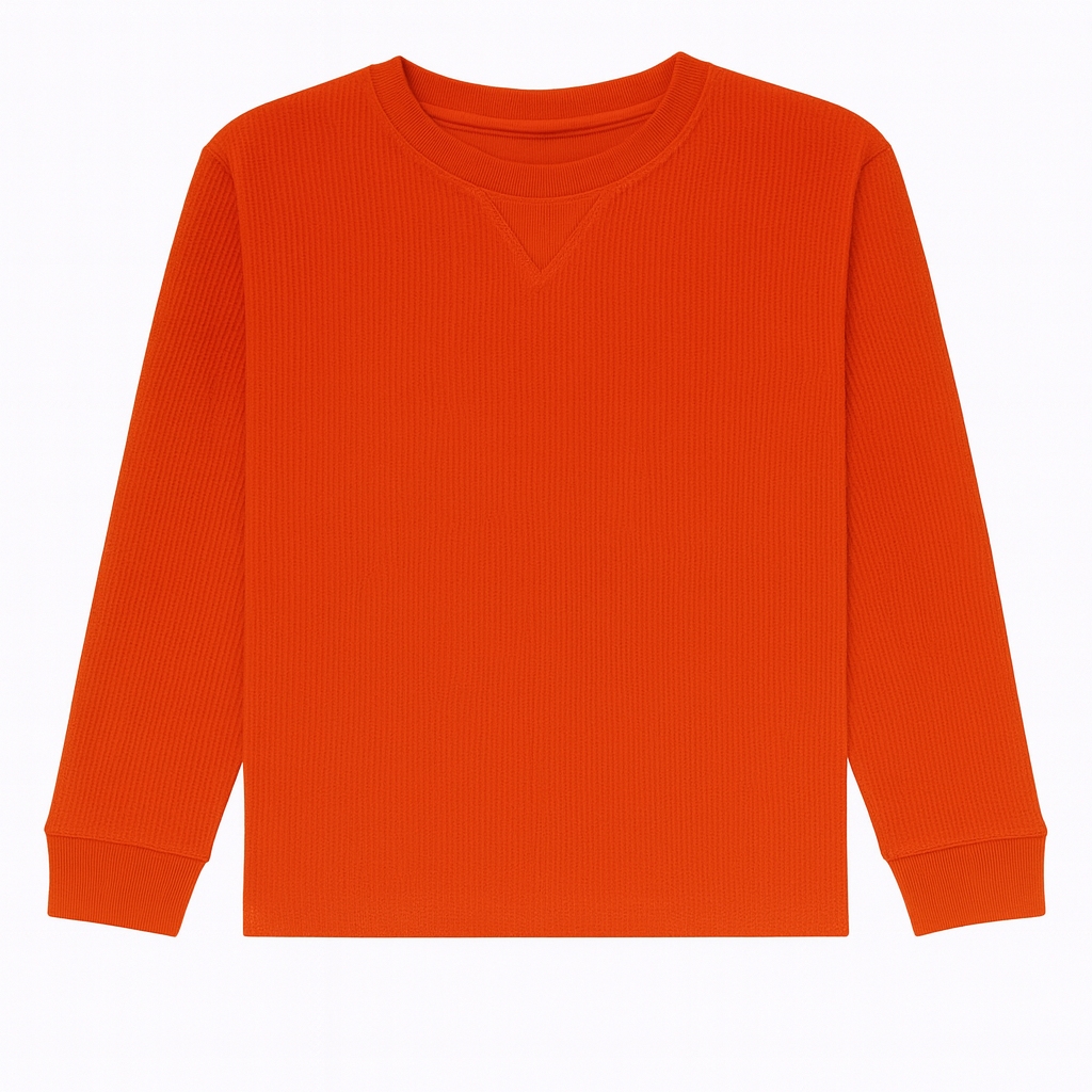 Big & Tall Red Waffle Knit Thermal Long Sleeve Shirt