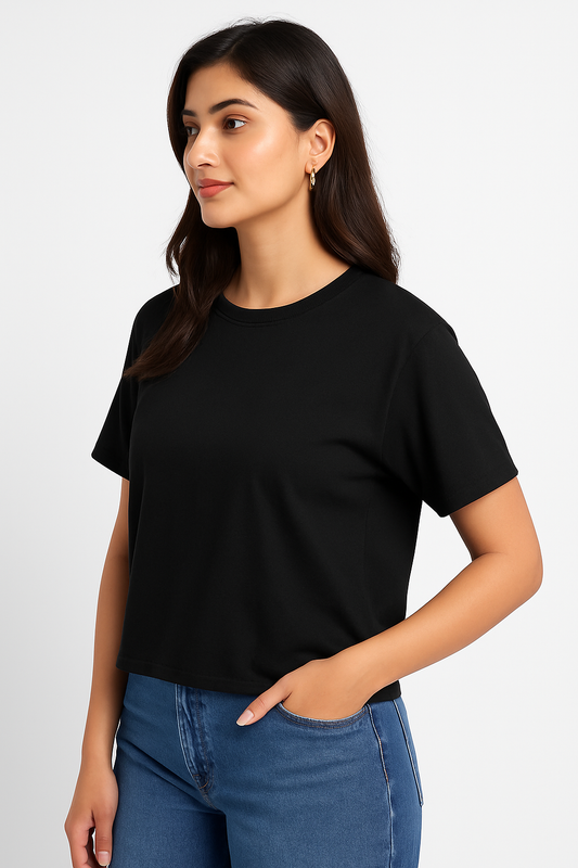 Everyday Comfort Jersey Tee – Soft & Breathable Jersey Fabric (Black)