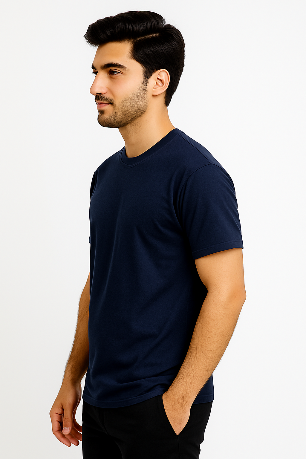 Everyday Comfort Jersey Tee – Soft & Breathable Jersey Fabric (Navy Blue)