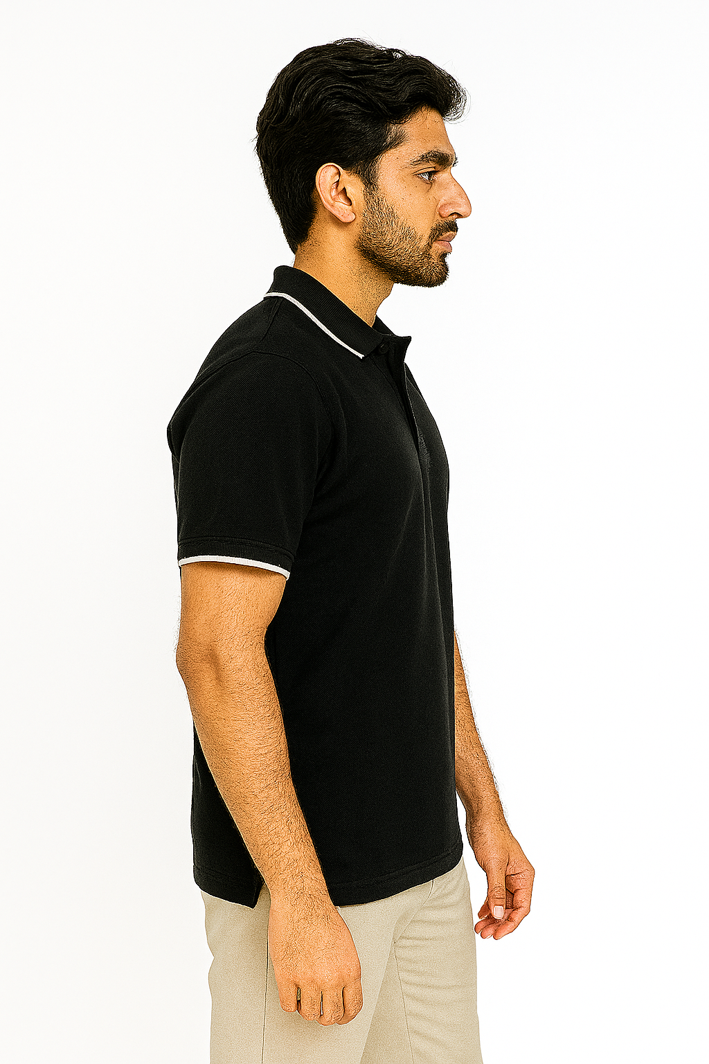 Elite Edge PK Polo – Textured & Durable PK Knit Fabric (Black)
