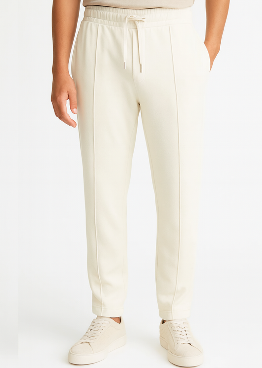 Pleated Off White Trousers
