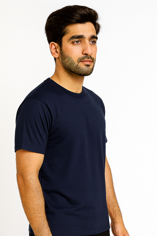 Everyday Comfort Jersey Tee – Soft & Breathable Jersey Fabric (Navy Blue)