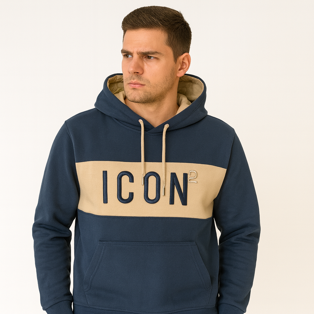 Navy & Beige ICON² Hoodie