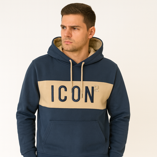 Navy & Beige ICON² Hoodie