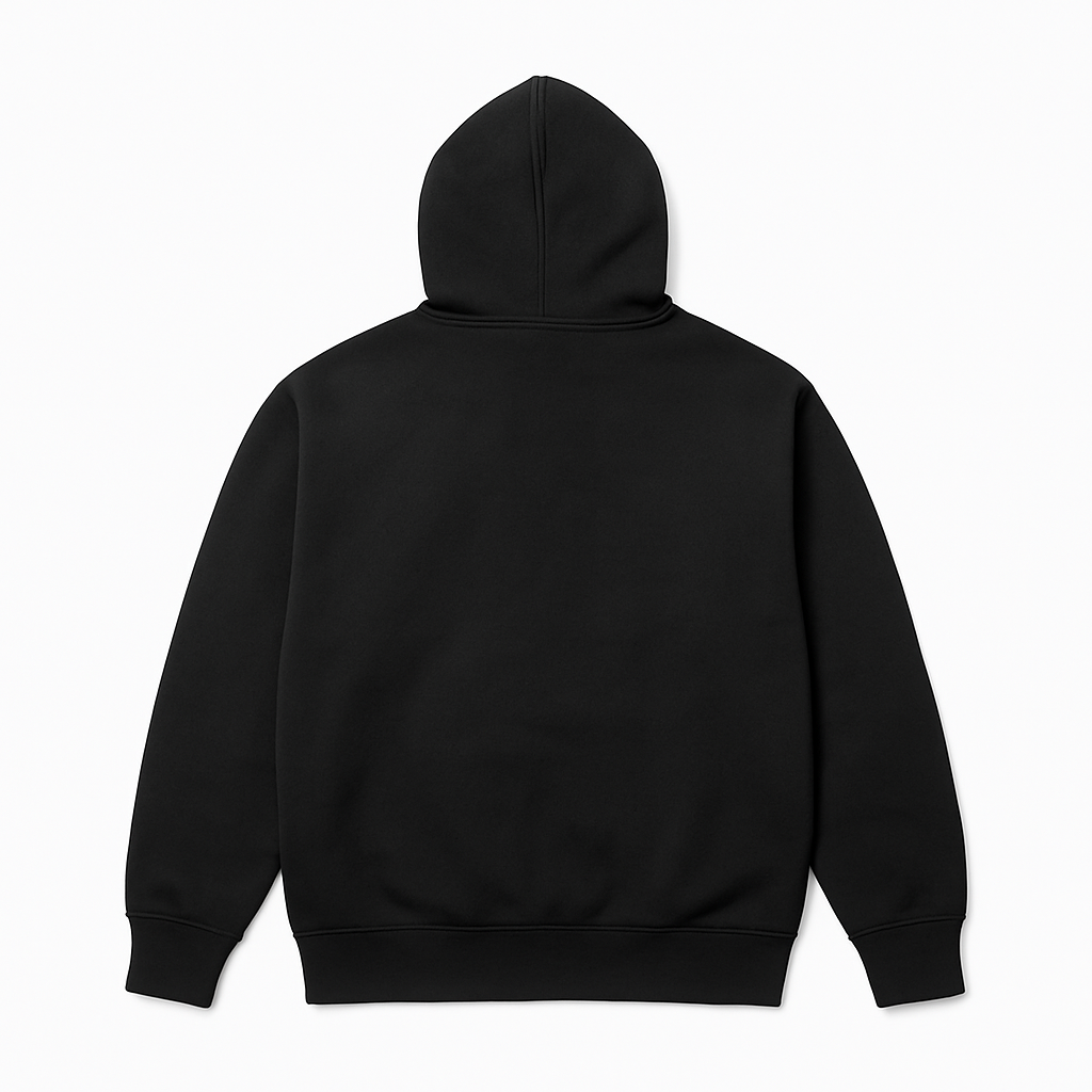 Black Fleece Zipper Hoodie – Classic Full-Zip Comfort
