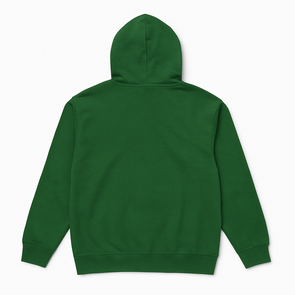 Bottle Green Fleece Zipper Hoodie – Minimal & Cozy Style