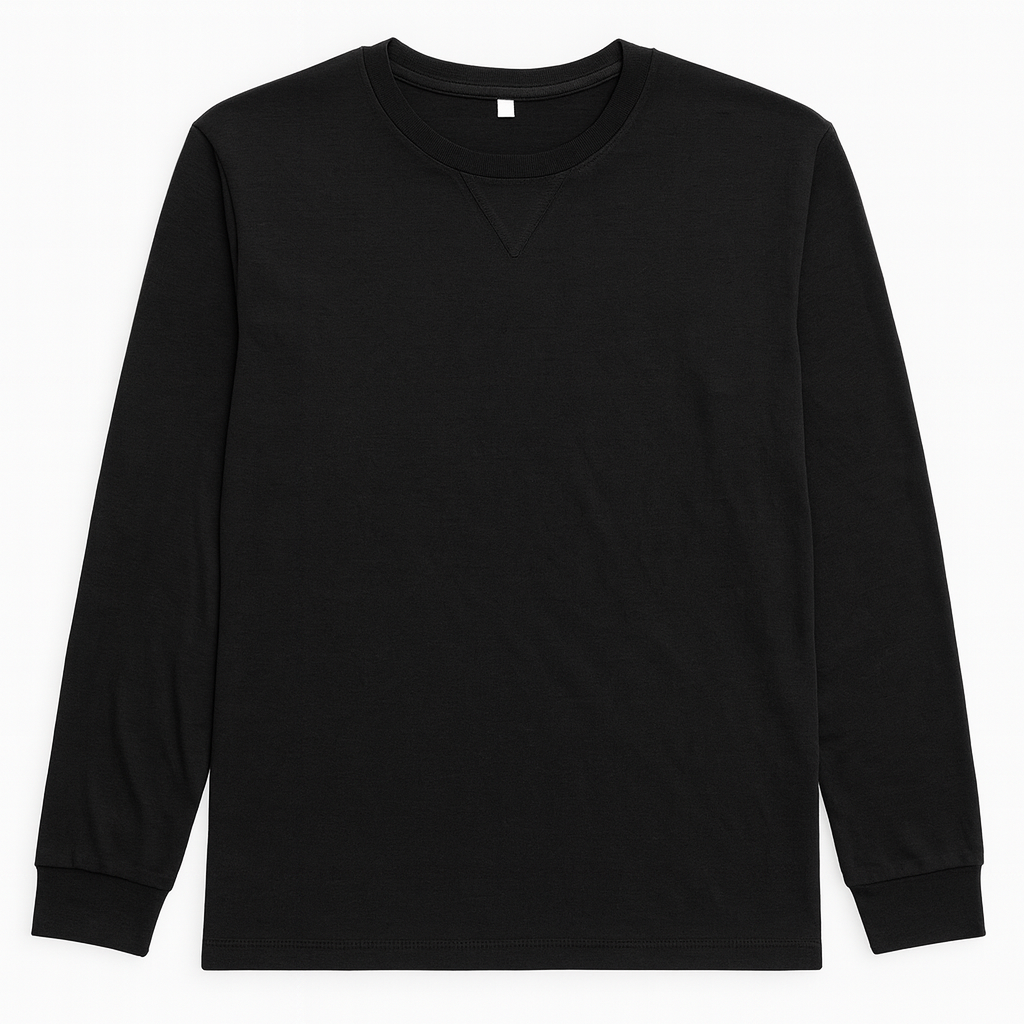 Classic Black Long Sleeve Crewneck