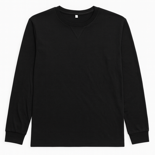 Classic Black Long Sleeve Crewneck