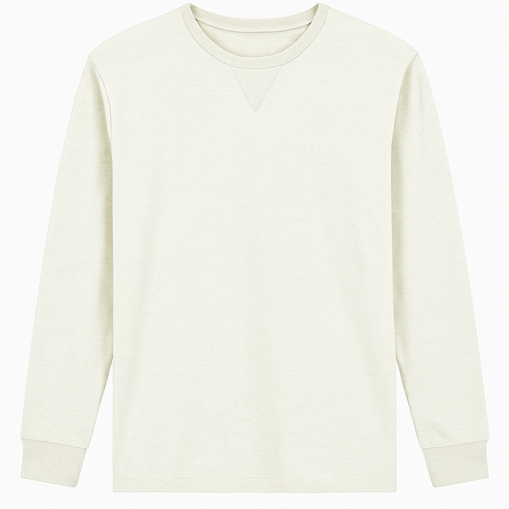 Classic White Long Sleeve Crewneck