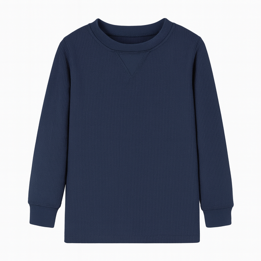 Big & Tall Men’s Navy Waffle Knit Thermal Long Sleeve Shirt