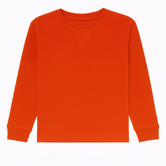 Big & Tall Red Waffle Knit Thermal Long Sleeve Shirt