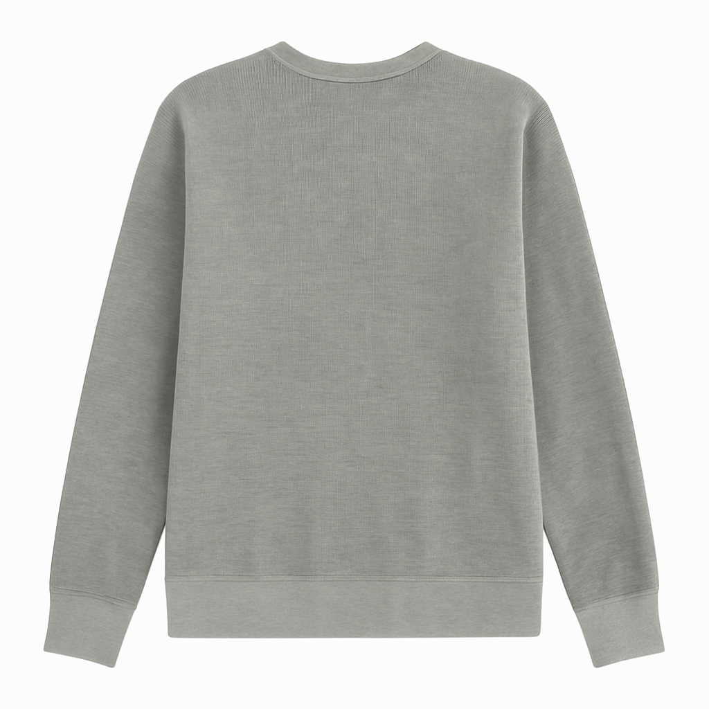 Big & Tall Grey Waffle Knit Thermal Long Sleeve Shirt