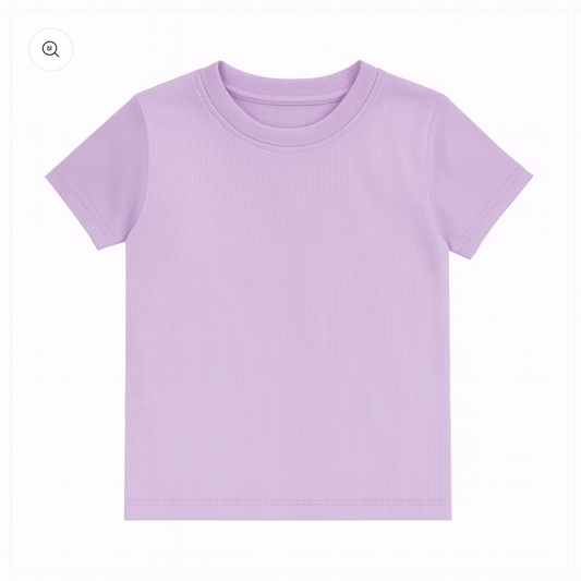 Women’s Lilac Ribbed Crew Neck T-Shirt